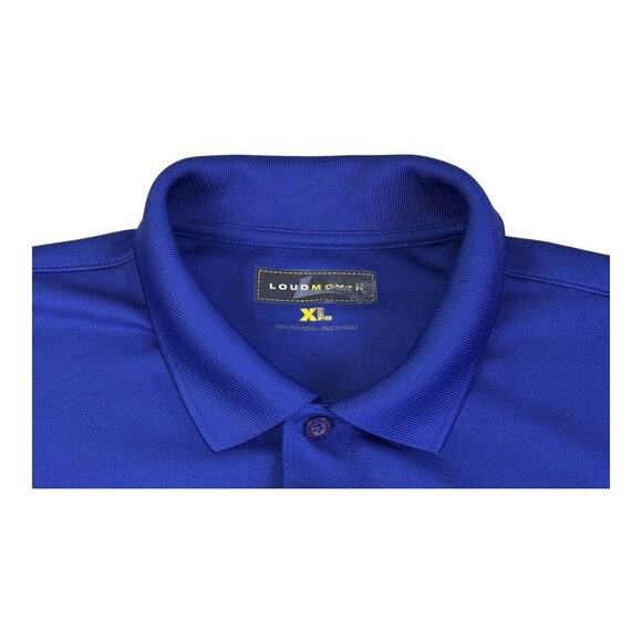 Loudmouth Shirt Mens XL Blue Embroidered Logo Short Sleeve Golf Performance Polo - Picture 12 of 12